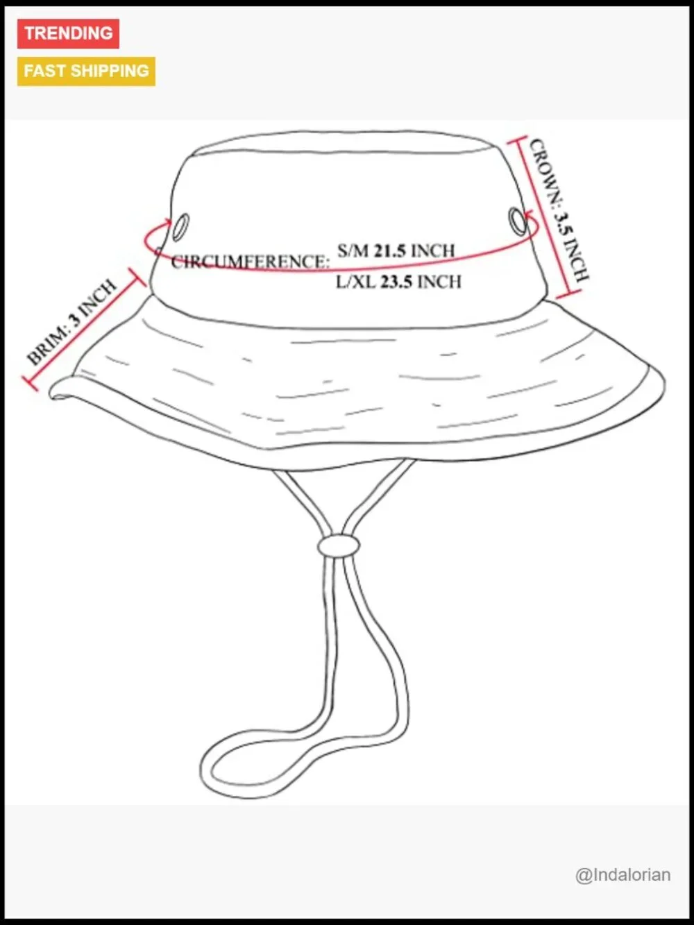 100% Cotton Stone-Washed Bucket Sun Hat with Adjustable Drawstring